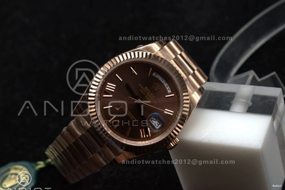 President Roman Weight Dial Bracelet RG Brown DayDate on Gain A2836 GSF 40 0414